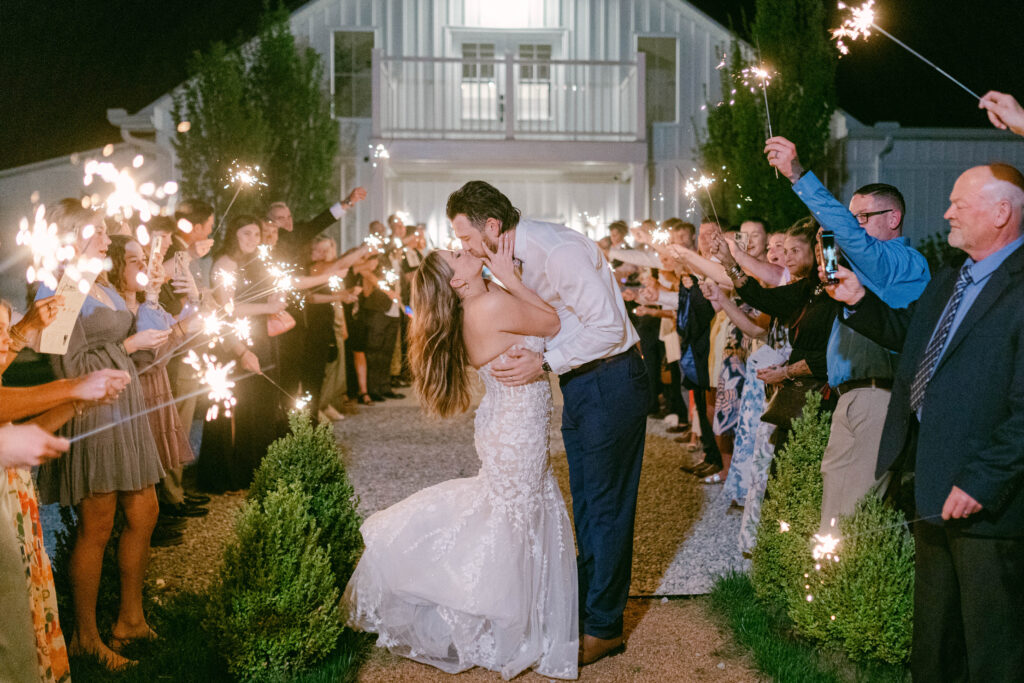 Magnolia hill farm wedding sparkler exit