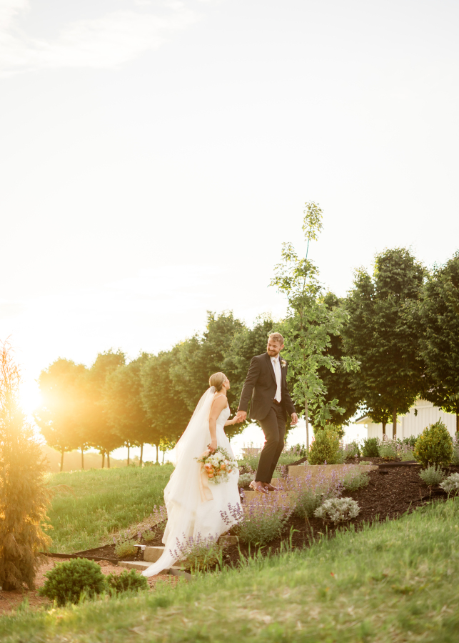 sunset wedding photographs at magnolia hill farm