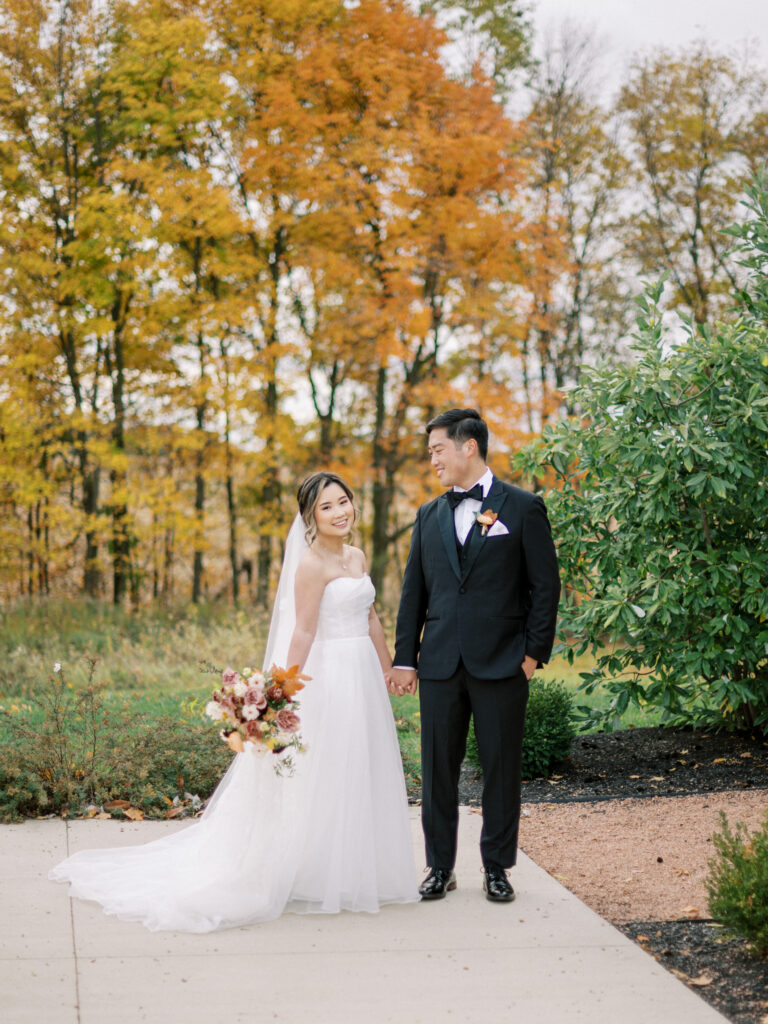 Fall time beautiful colors wedding photographs